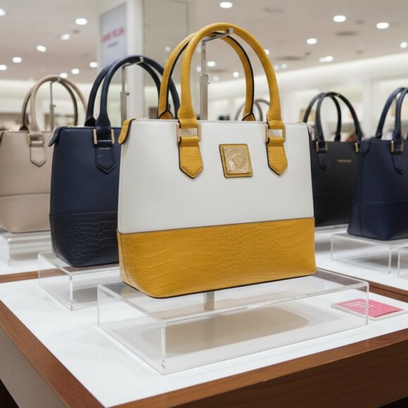 Anne Klein Handbags - Anne Klein Yellow and White Bag